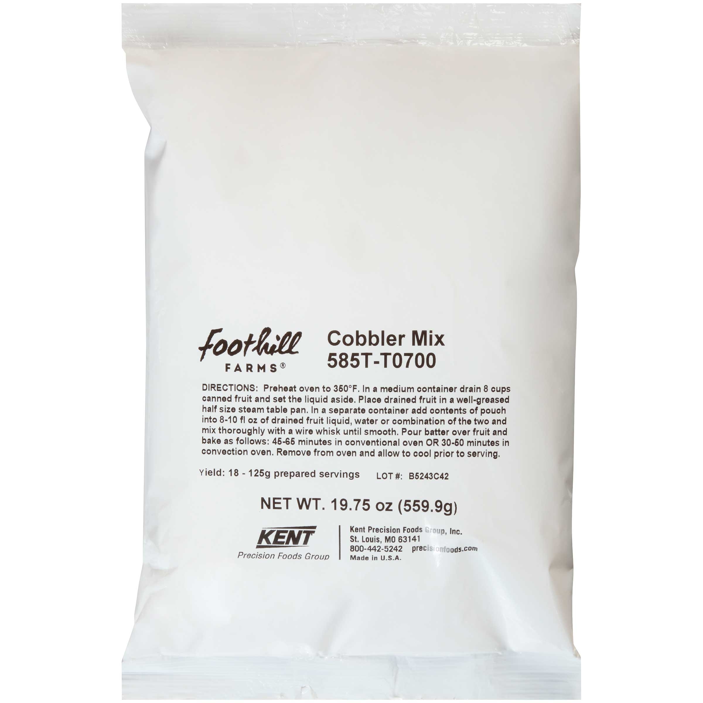 Foothill Farms Dessert Cobbler Mix, 19.75 Ounce -- 12 Case