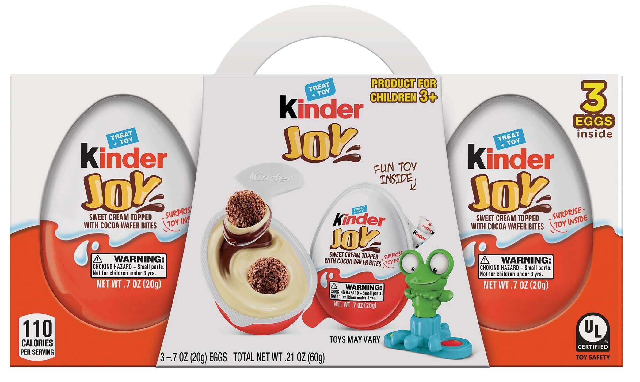 Kinder Joy Sweet Cream Topped with Cocoa Wafer Bites - Multipack, 2.1 Ounce -- 10 per case.