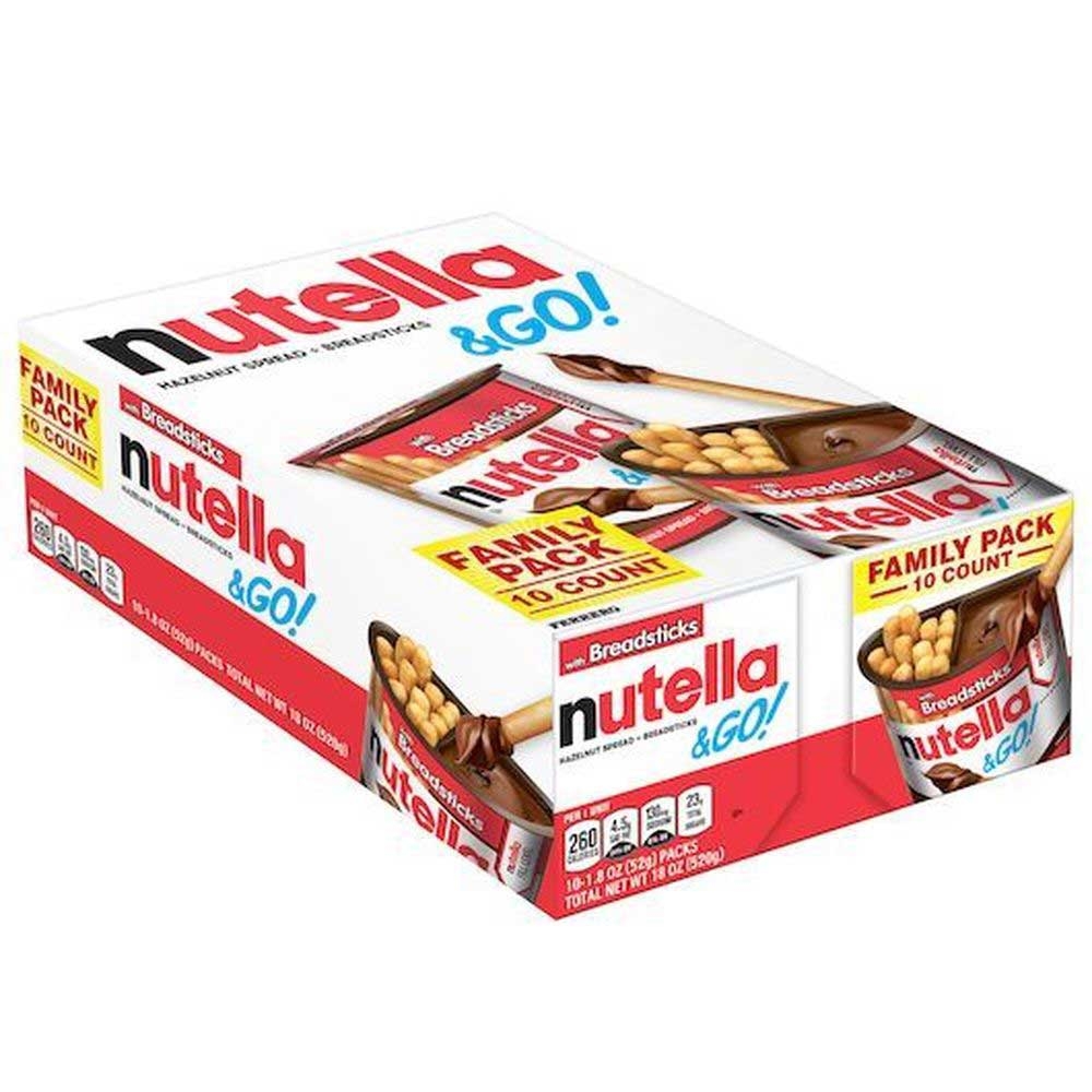 Nutella and Go Hazelnut Spread and Breadsticks, 18 Ounce -- 4 per case
