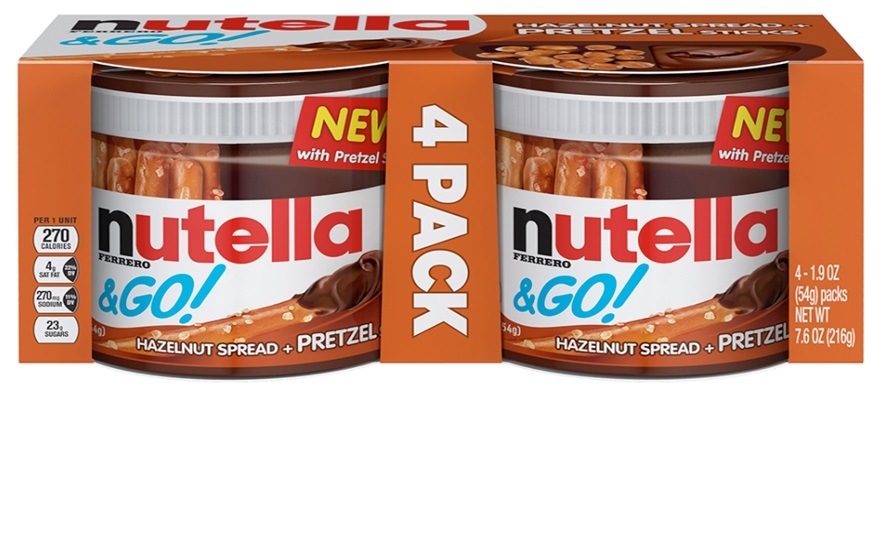 Nutella and Go Hazelnut Spread Plus Pretzel Sticks, 7.6 Ounce -- 6 per case.