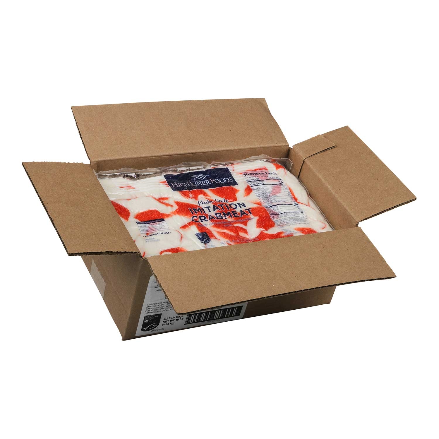 High Liner Flake Style Imitation Crabmeat Surimi Without Crab Cash & Carry, 2.5 Pound -- 4 Per Case