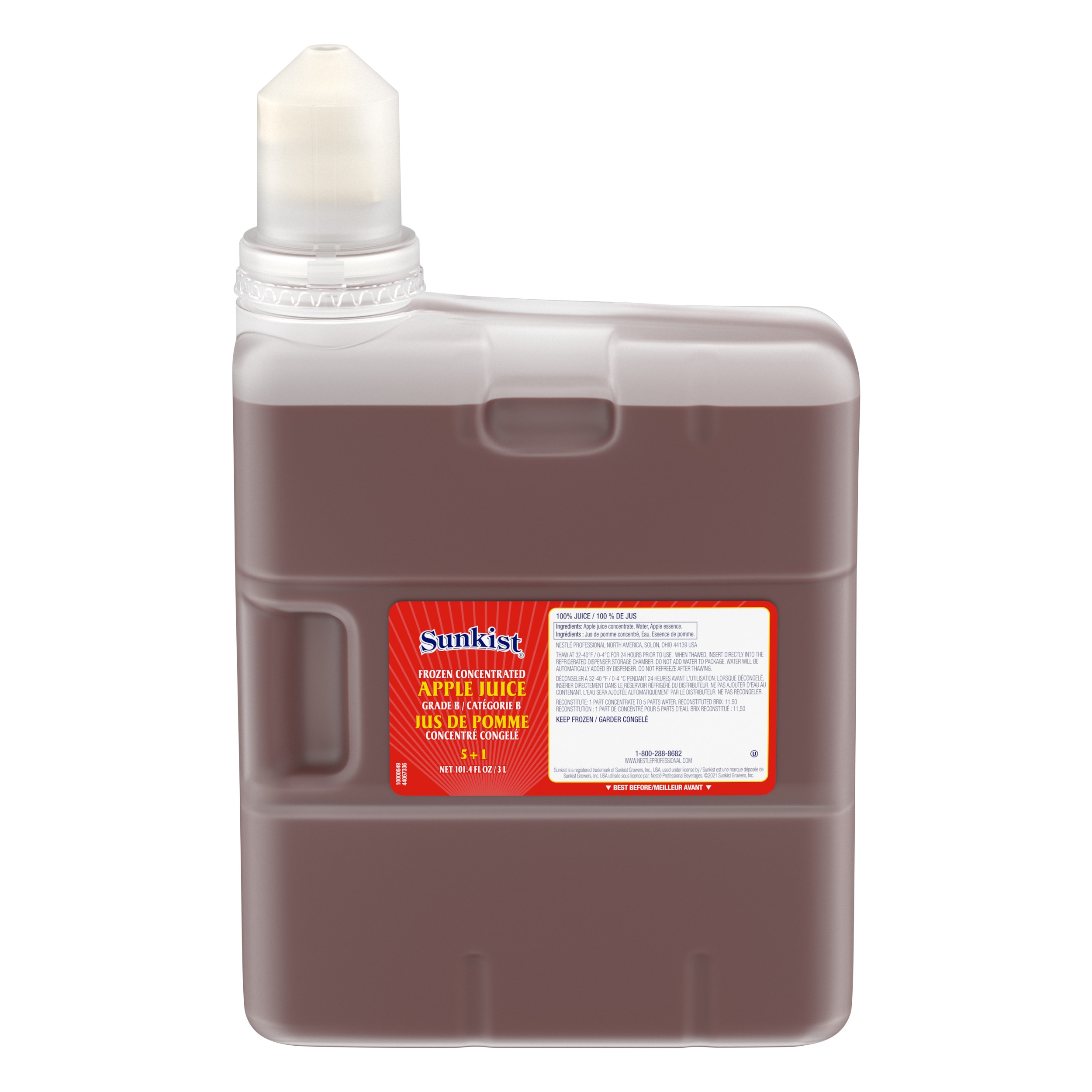 Sunkist 100 Percent Apple Juice, 3 Liter -- 3 per case