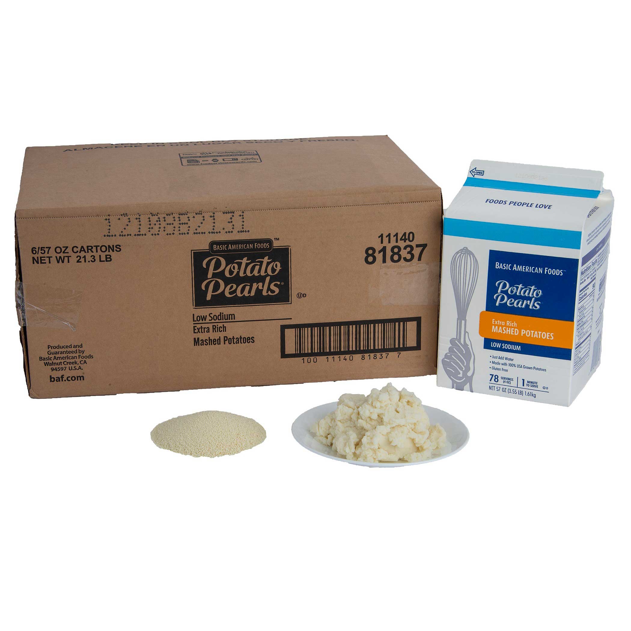 Basic American Foods Extra Rich Potato Pearls, 3.5 Pound -- 6 Per Case