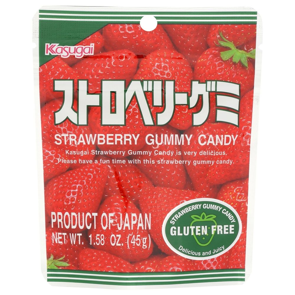 Kasugai Strawberry Gummy Candy, 1.76 Ounce -- 12 per case
