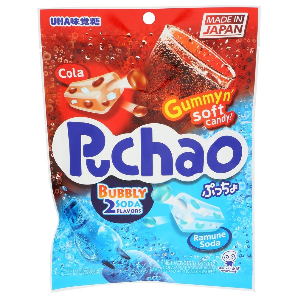 UHA Mikakuto Puchao Bubbly Soda Candy, 3.52 Ounce -- 6 per case