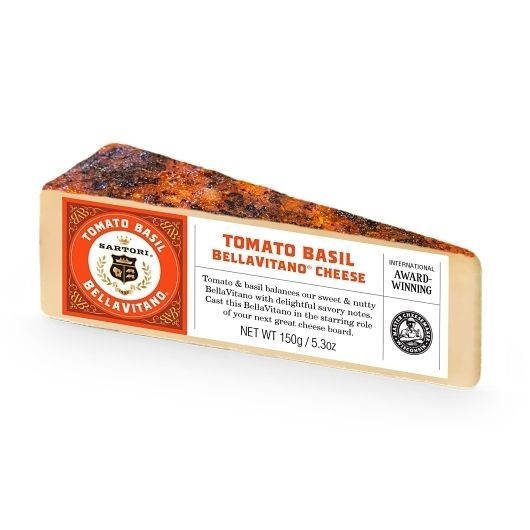 Sartori Tomato Basil Bellavitano Cheese Wedge, 5.3 Ounce -- 12 per case