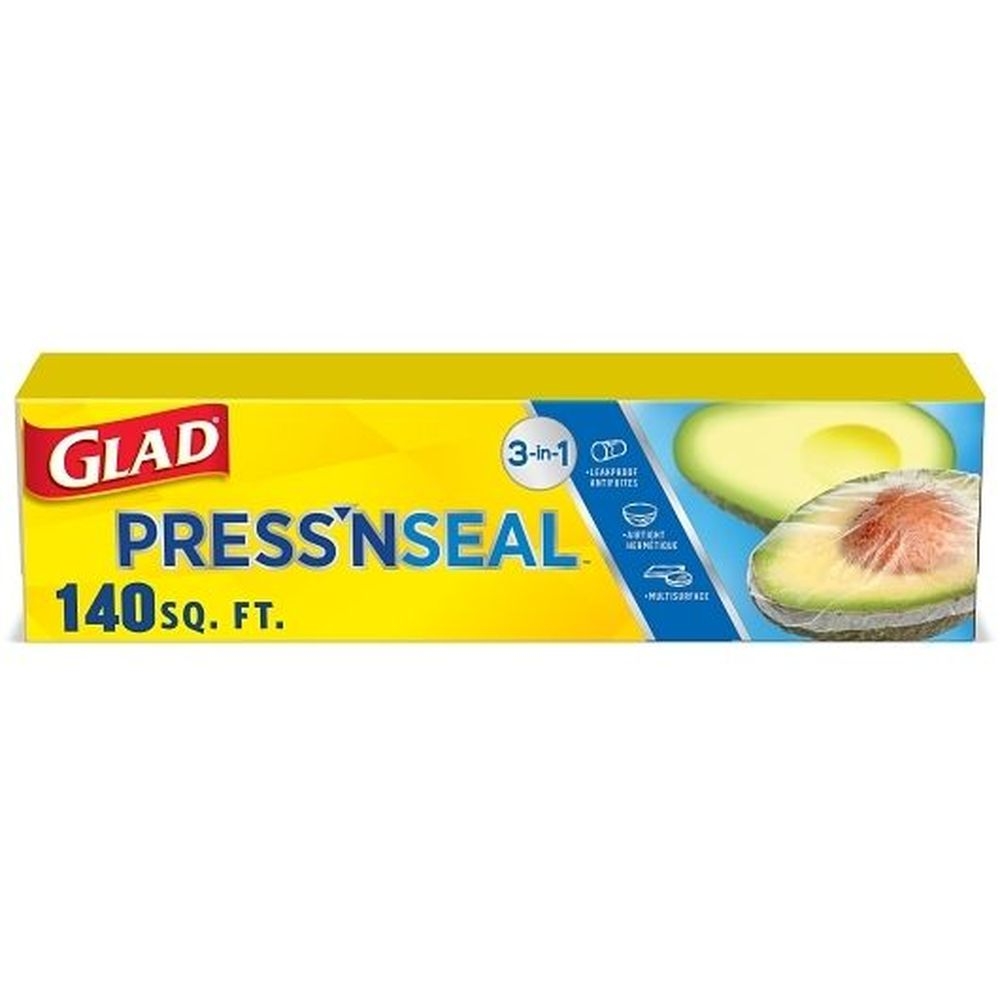 Glad Press N Seal Food Plastic Wrap, 140 Square Foot Roll - 6 per case