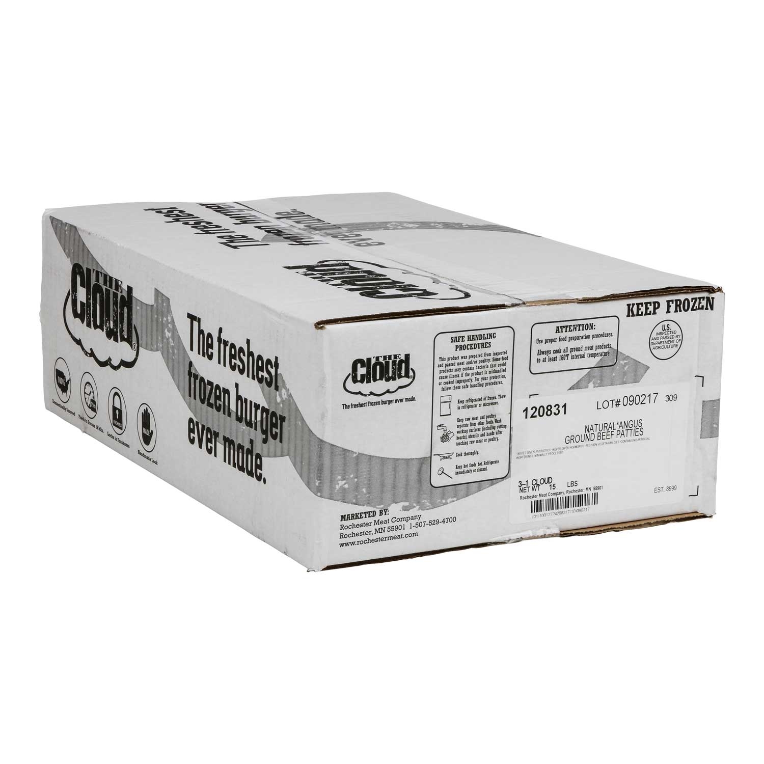 Cloud 80/20 3-1 Angus Beef Patty, 5.33 Ounce -- 45 per case.