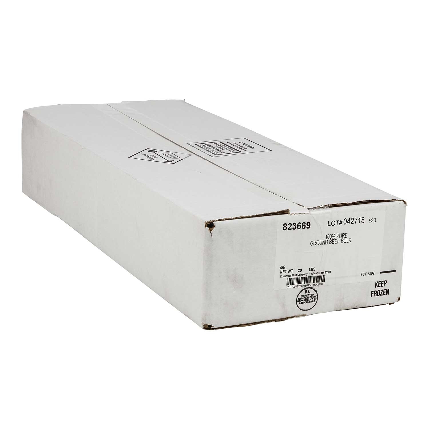 Rochester Bulk 90/10 4 5 Ground Beef, 5 Pound -- 4 per case.