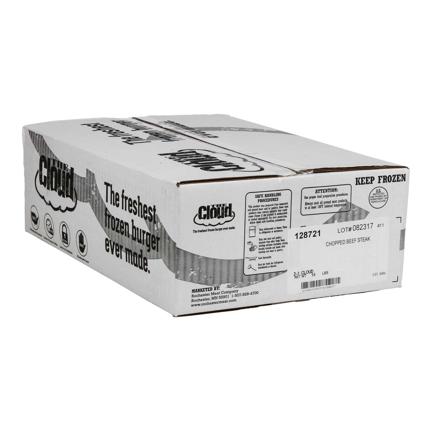 Cloud 2 1 Chopped Beef Steak Patty, 8 Ounce -- 30 per case.