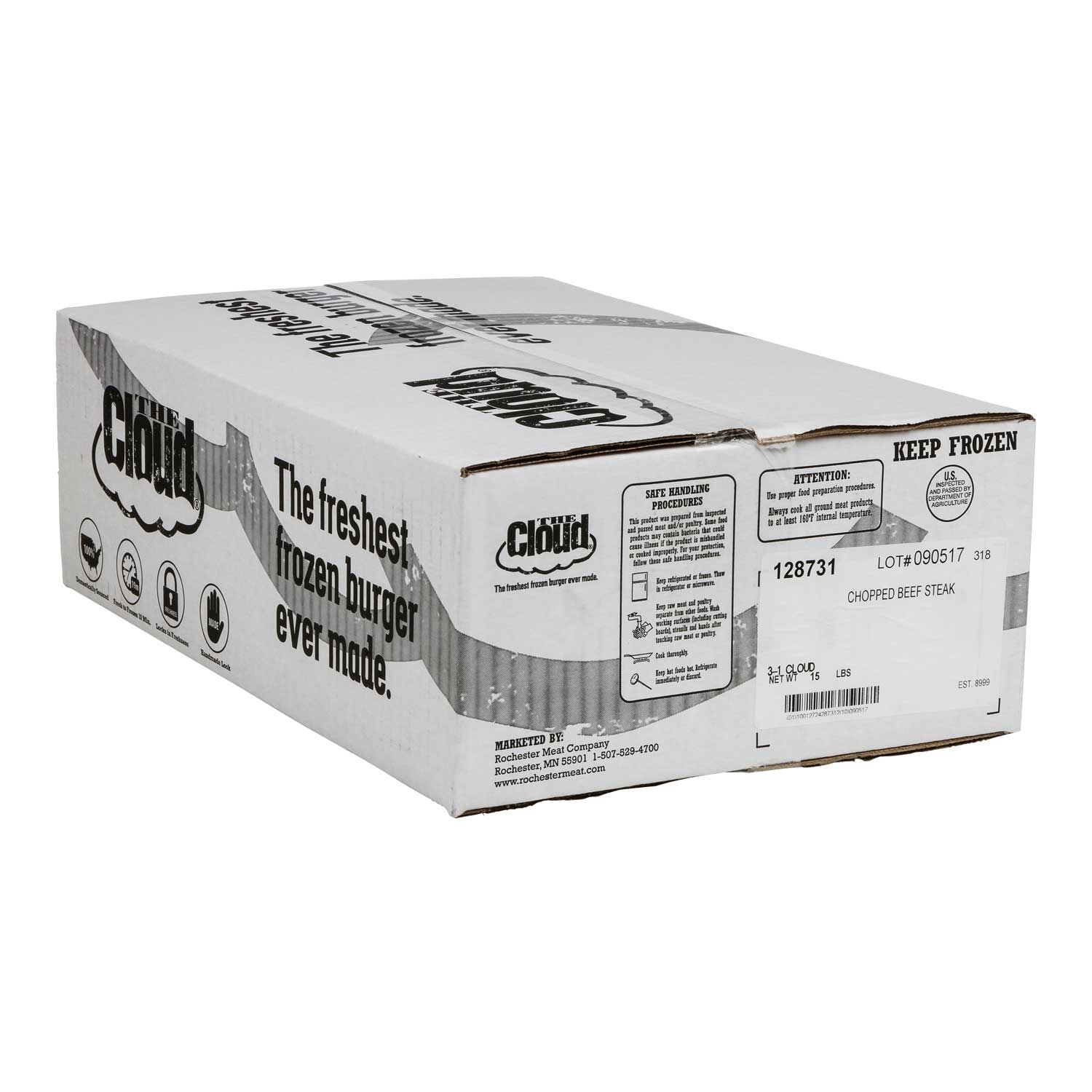 Cloud 3:1 Chopped Beef Steak Patty, 5.33 Ounce -- 45 per case.