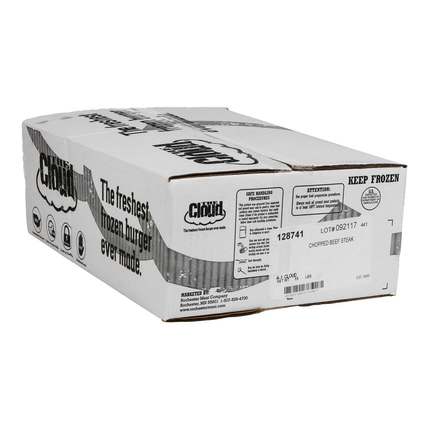 Cloud 4:1 Chopped Beef Steak Patty, 5.33 Ounce -- 60 per case.