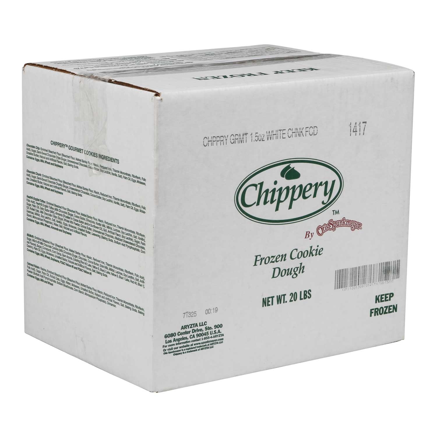 Otis Spunkmeyer Gourmet White Chocolate Macadamia Nut Bagged Cookie Dough, 5 Pound -- 4 per case.