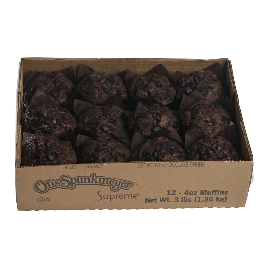 Otis Spunkmeyer Decadent Chocolate Chunk Supreme Muffin, 4 Ounce -- 24 per case.