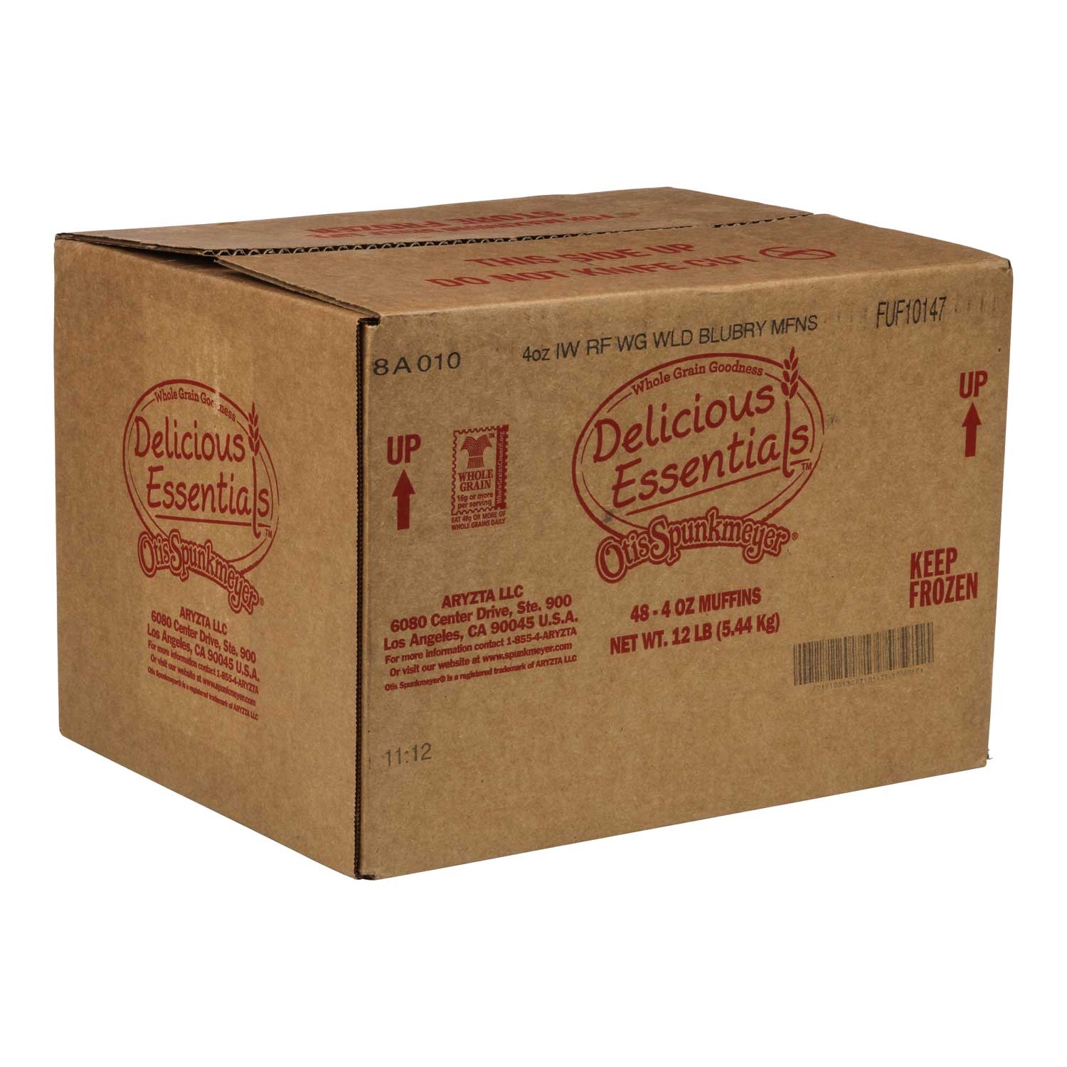 Otis Spunkmeyer Whole Grain Wild Blueberry Muffin, 4 Ounce -- 48 per case.