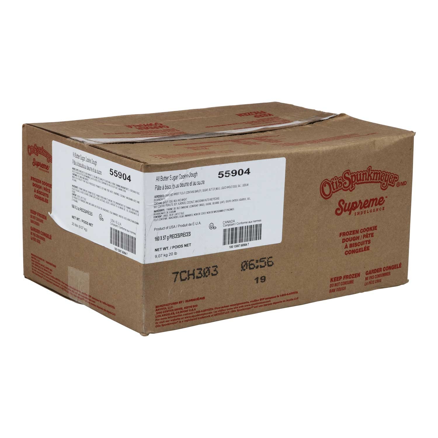 Otis Spunkmeyer Sugar All Butter Cookie Dough, 2 Ounce -- 160 per case.