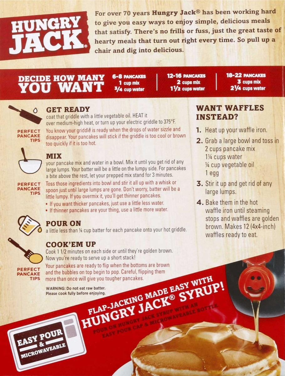 Hungry Jack Complete Buttermilk Pancake and Waffle Mix, 32 Ounce -- 6 per case