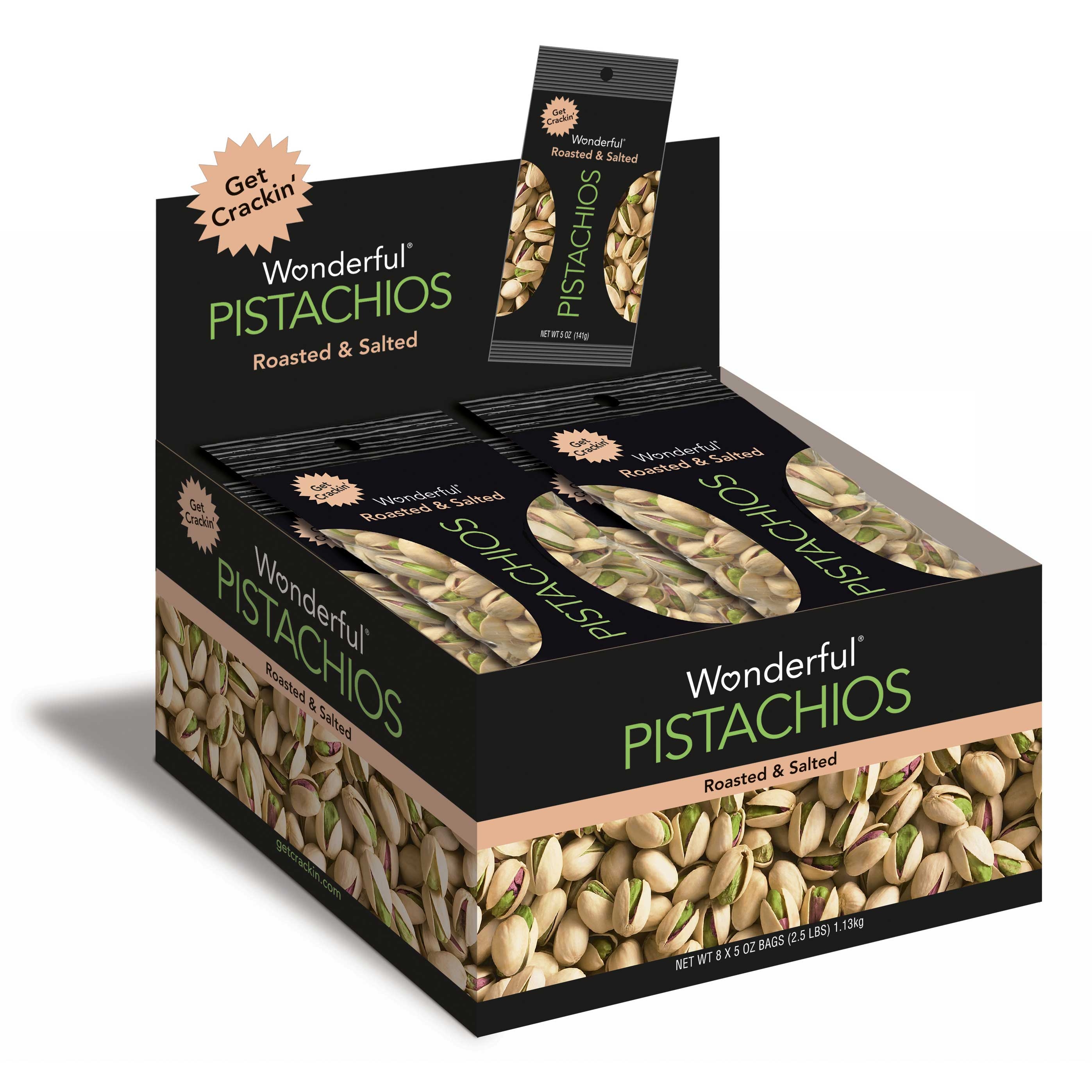 Wonderful Roasted and Salted Pistachio, 5 Ounce -- 24 per case.