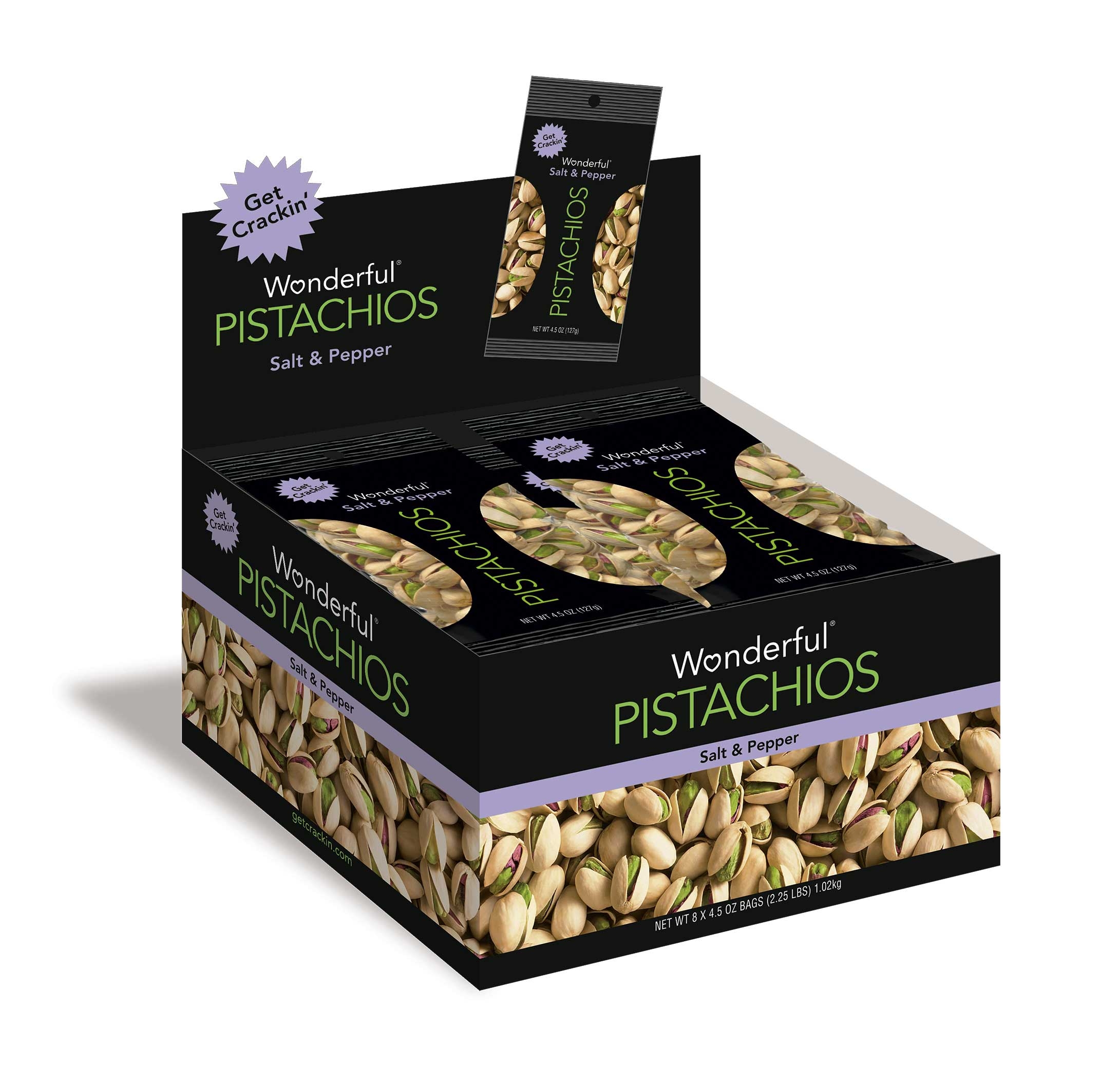 Wonderful Salt and Pepper Pistachio, 4.5 Ounce -- 24 per case.