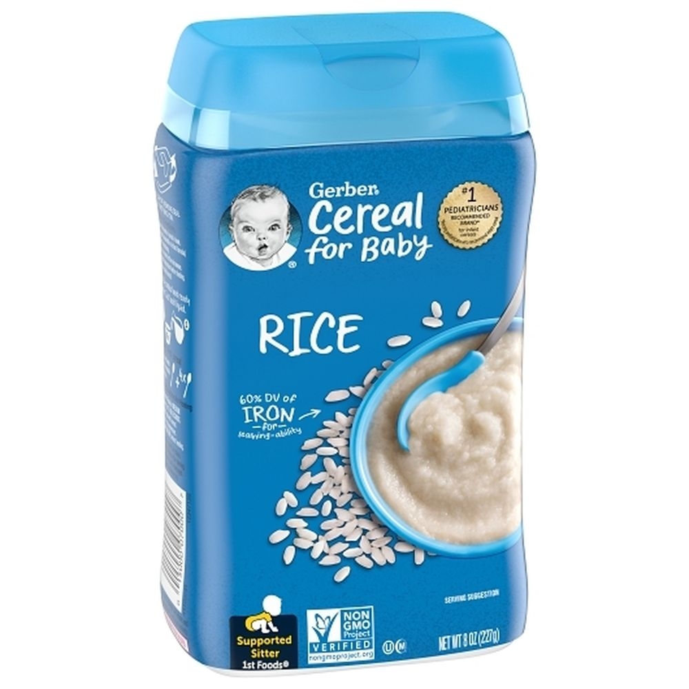 Gerber Non-Gmo Natural Rice Cereal Baby Food, 8 Ounce -- 6 per case
