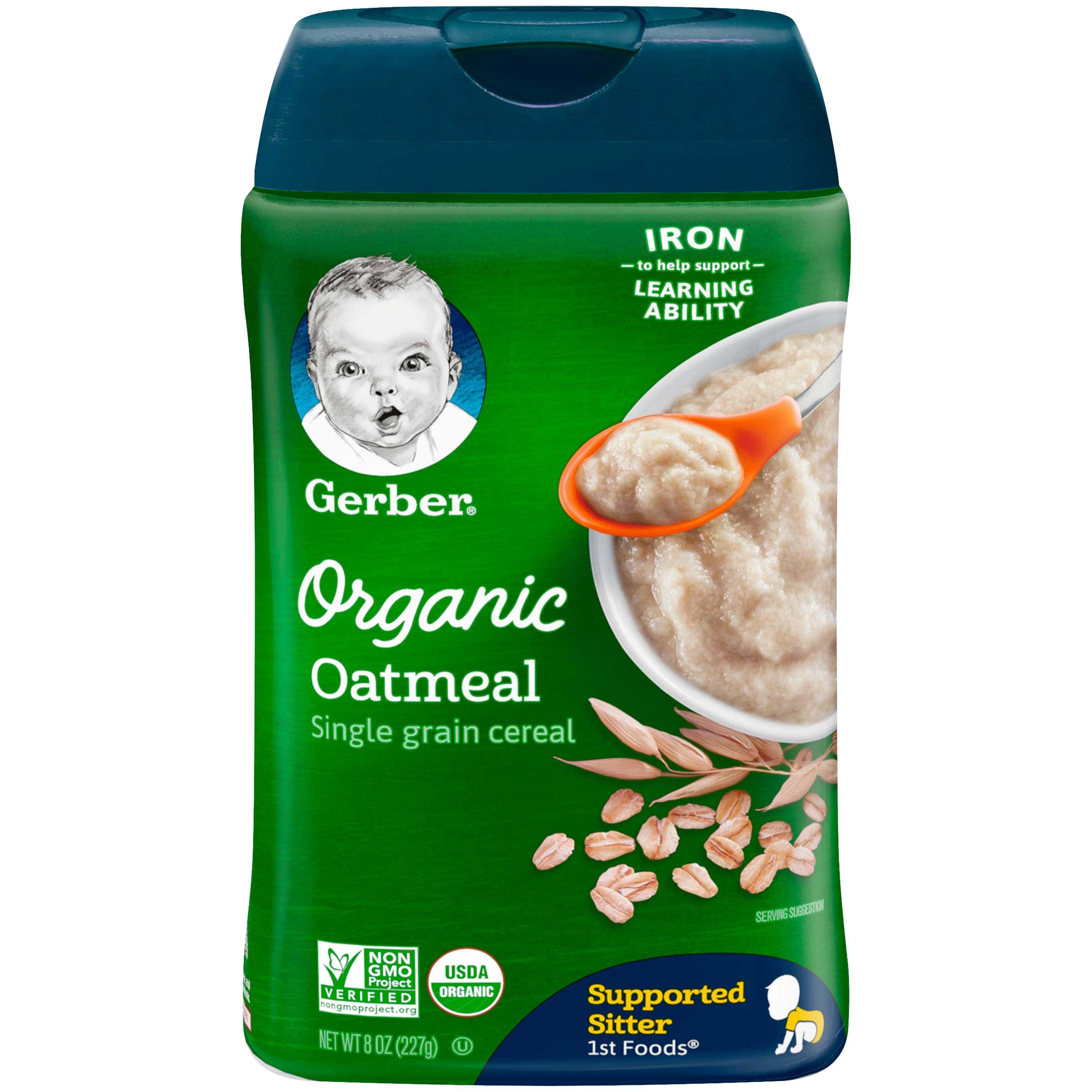 Gerber Organic 1st Food Organic Oatmeal Cereal, 8 Ounce -- 6 per case.