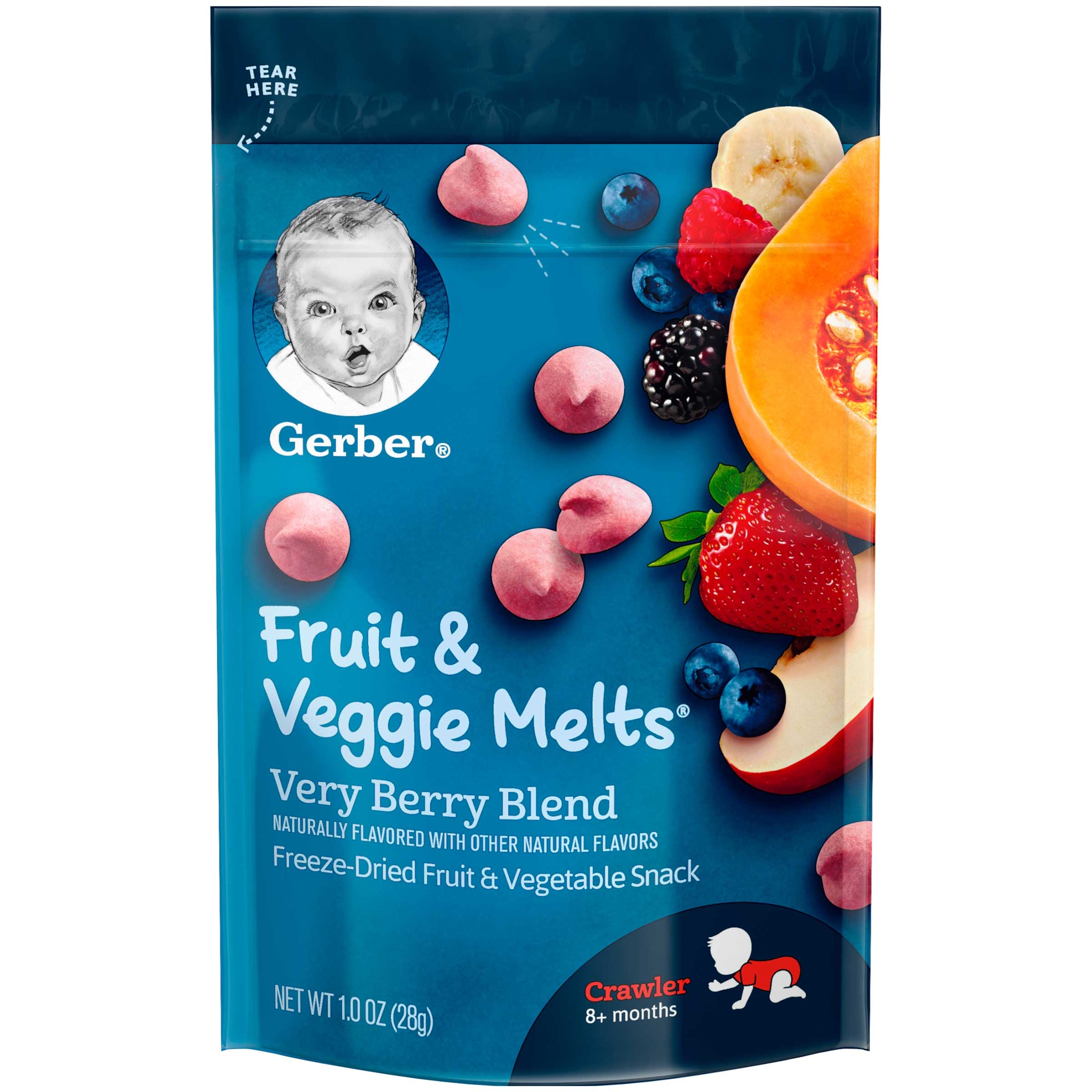 Graduates Fruit and Veggie Melts Very Berry Blend Snacks, 1 Ounce -- 7 per case.