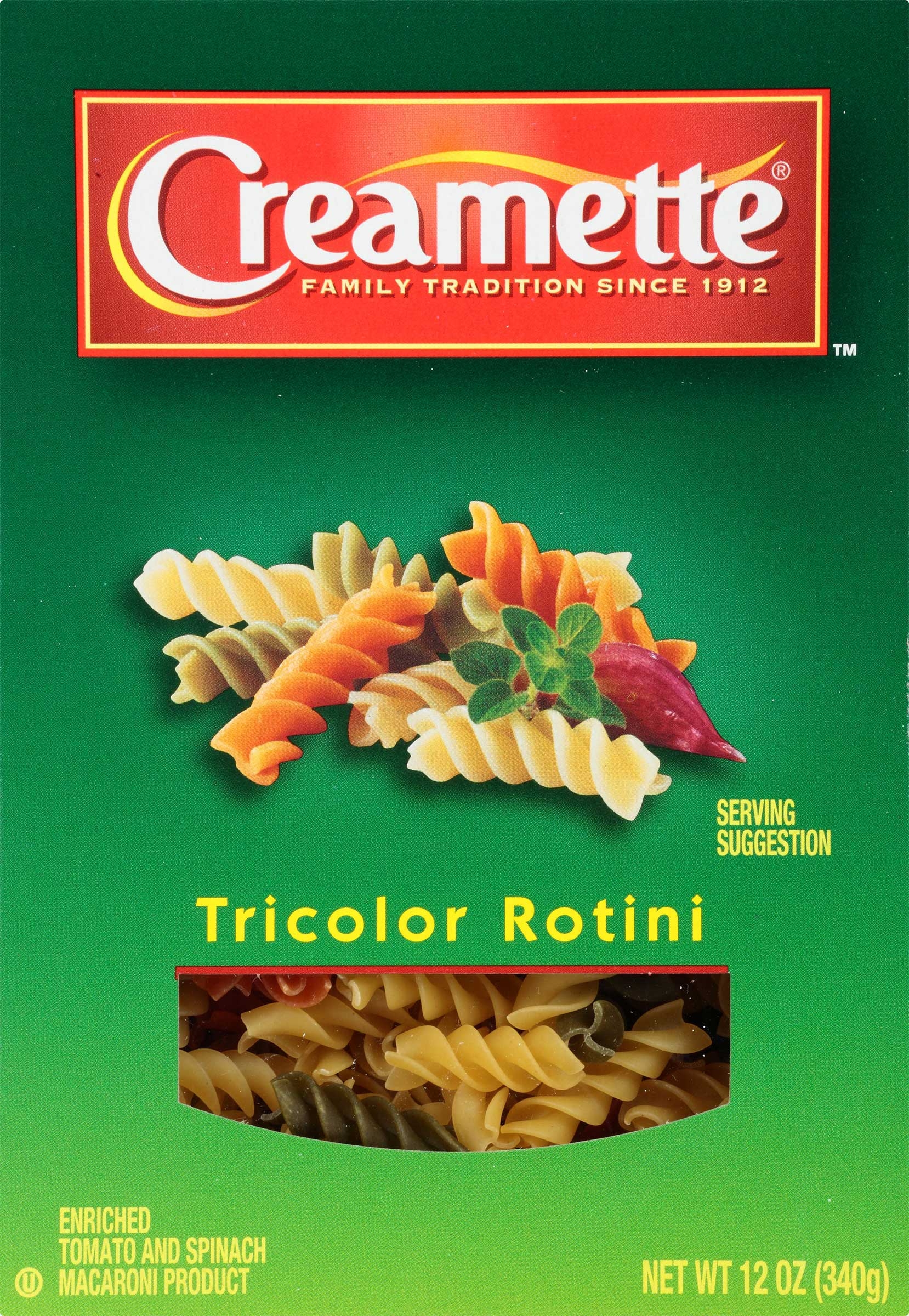 Creamette Tri Color Rotini, 12 Ounce -- 12 per case.