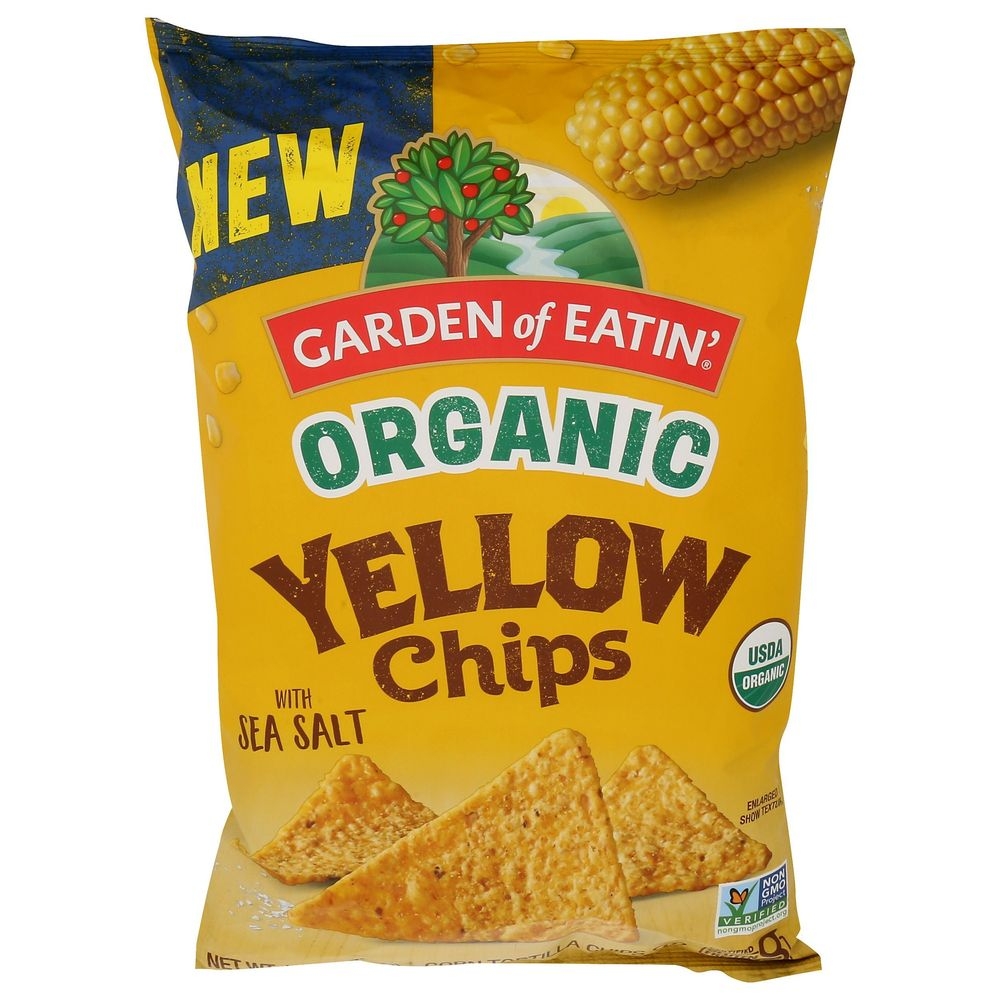 Garden Of Eatin Organic Yellow Corn Tortilla Chips with Sea Salt, 14 Ounce -- 12 per case