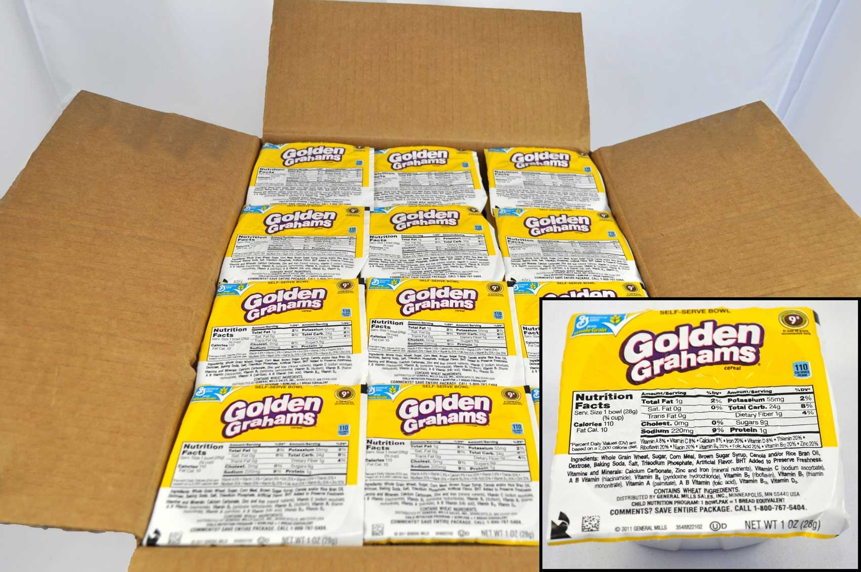 General Mills Golden Graham - Honey Cereal, Bowl Pak, 1 Ounce -- 96 per case.