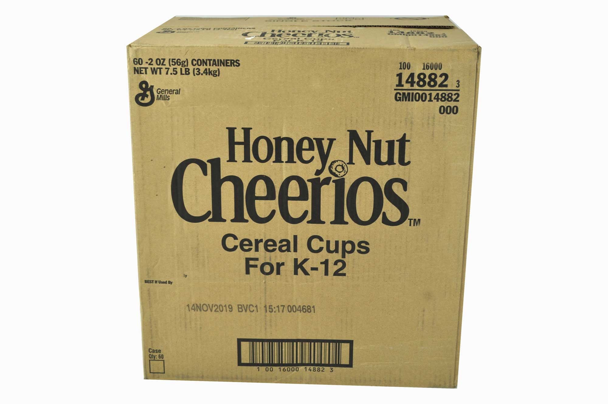 Honey Nut Cheerios Cereal - Single Serve, 2 Ounce -- 60 per case.