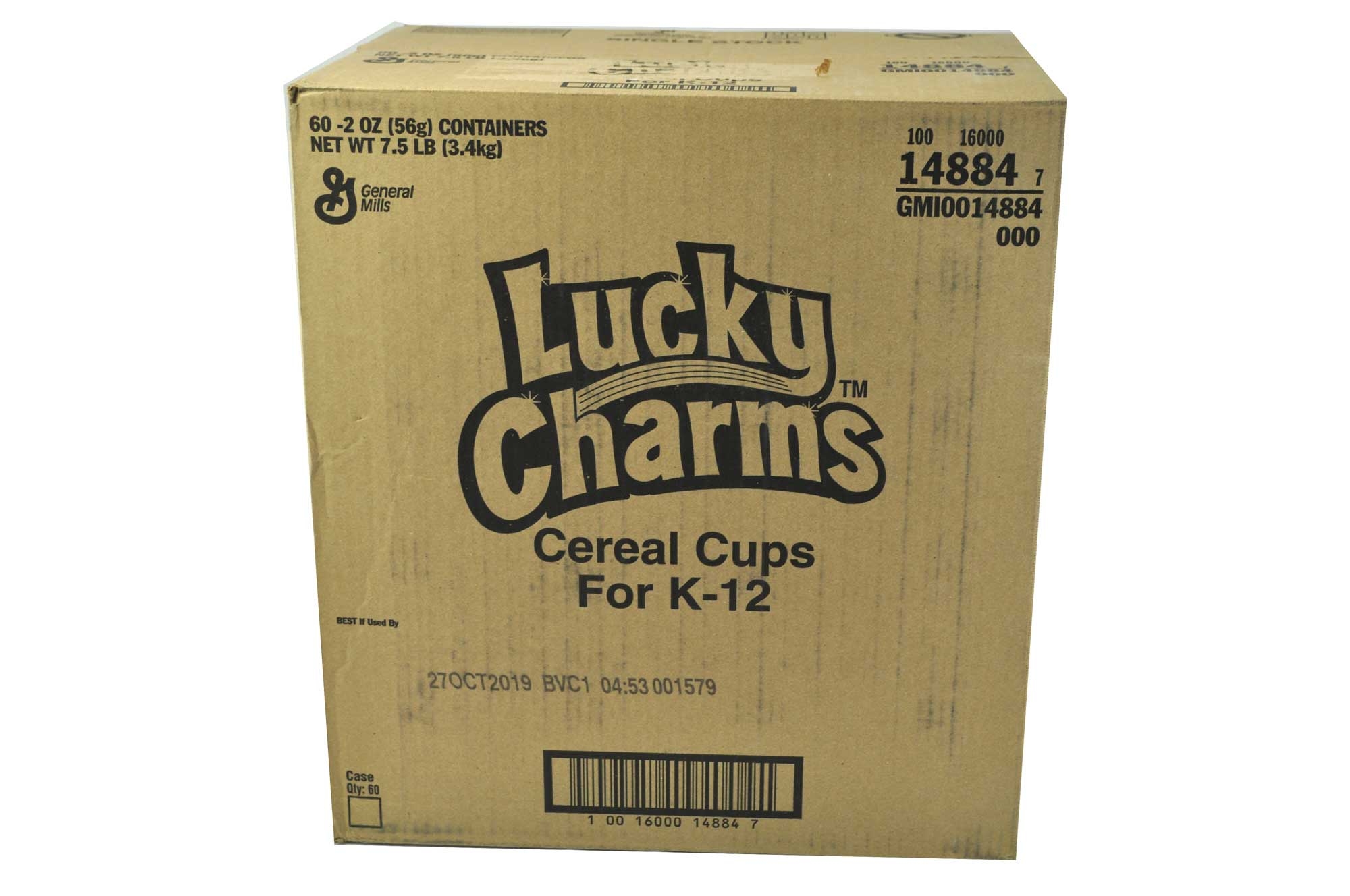 Lucky Charms Whole Grain Cereal - Single Serve, 2 Ounce -- 60 per case.