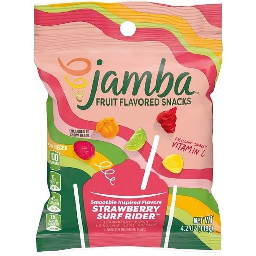 Jamba Strawberry Surf Rider Fruit Flavored Snacks, 4.2 Ounce - 36 per case