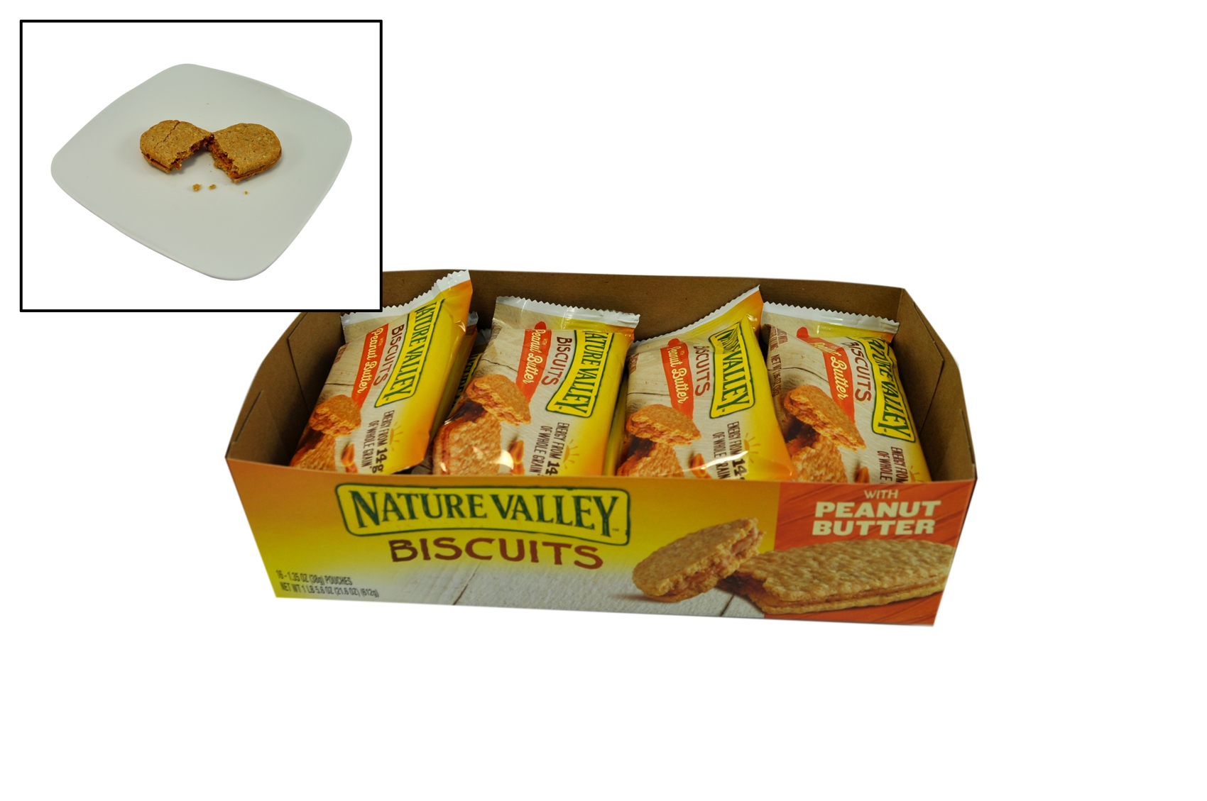 Nature Valley Biscuits with Peanut Butter, 21.6 Ounce -- 6 per case.