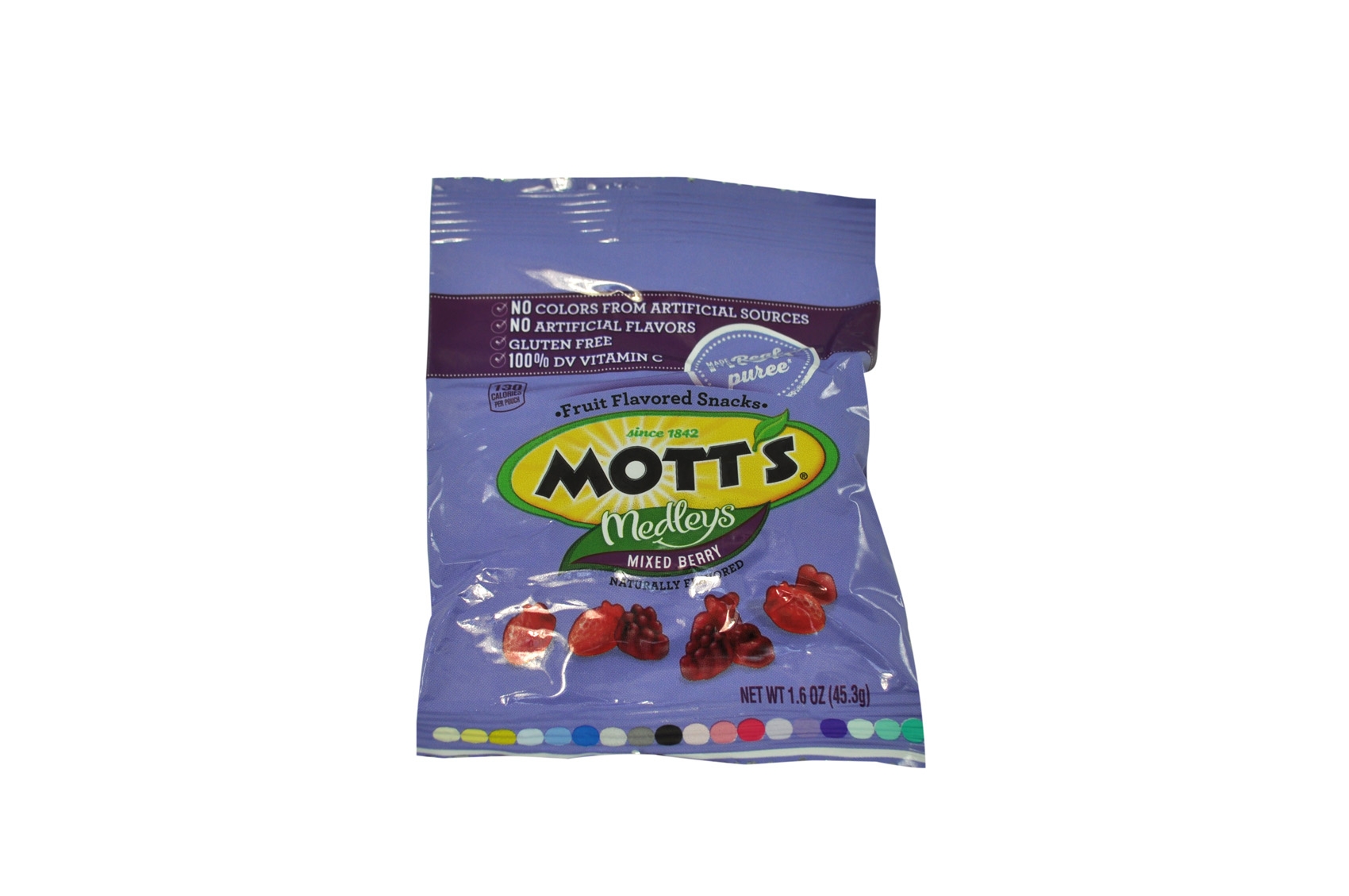 Motts Mixed Berry Fruit Snacks, 1.6 Ounce -- 144 per case.