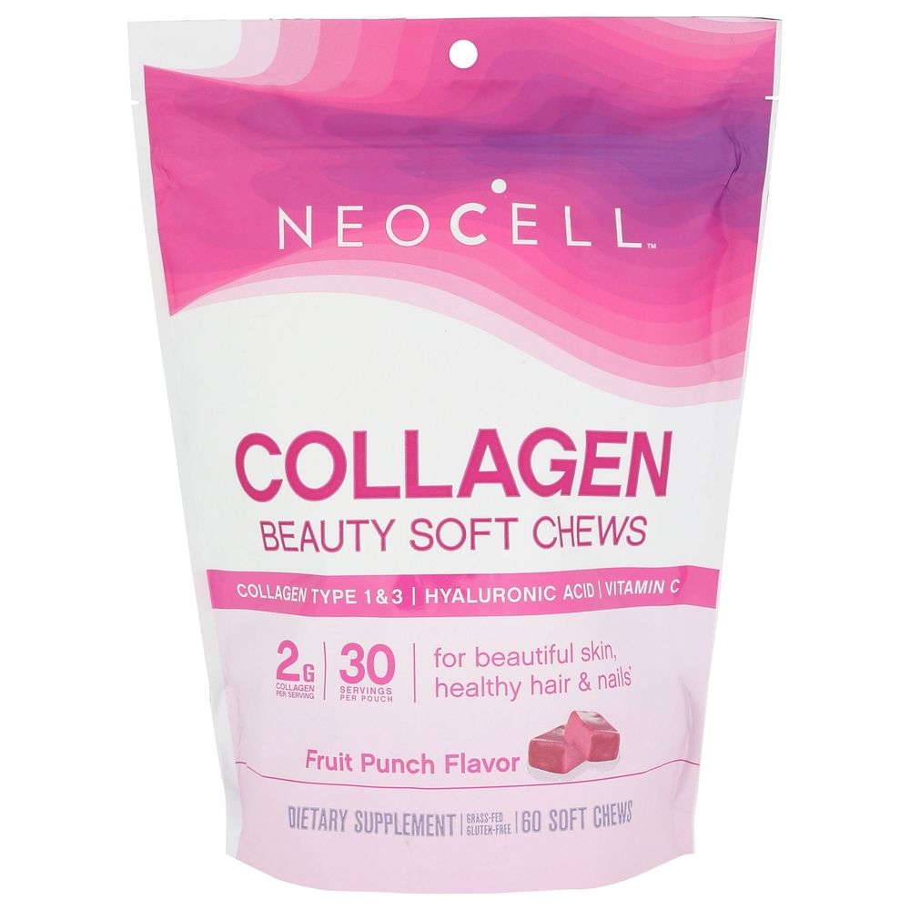 Neocell Fruit Punch Flavor Collagen Beauty Soft Chews, 60 count