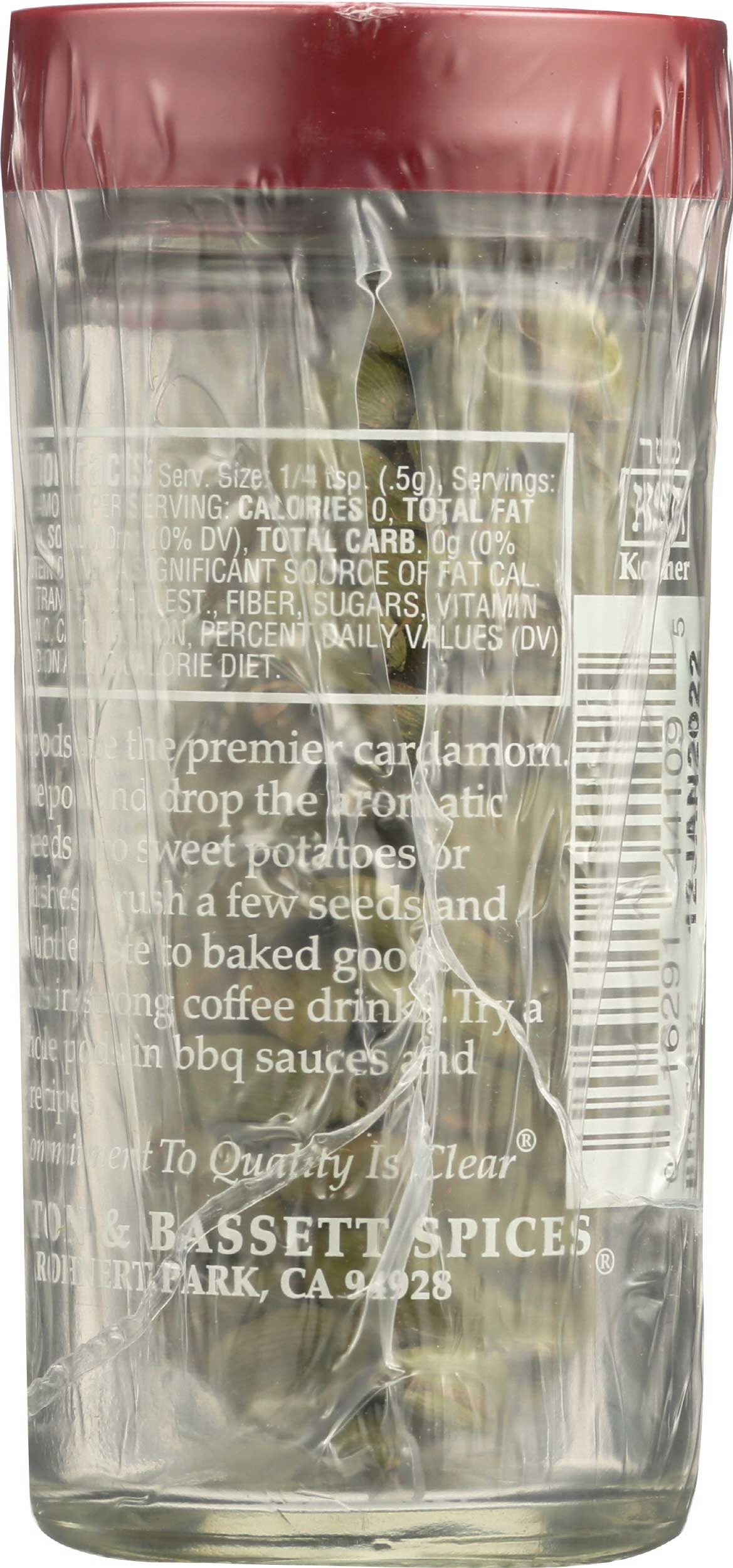 Morton and Bassett Cardamom, 0.9 Ounce -- 3 per case