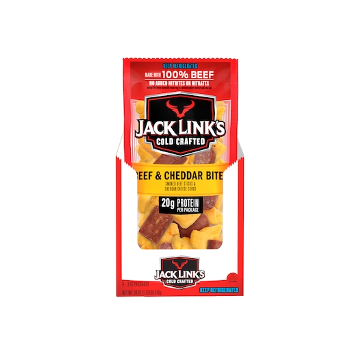 Jack Links Original Beef Cheddar Cheese Bites, 3 Ounce -- 36 per case
