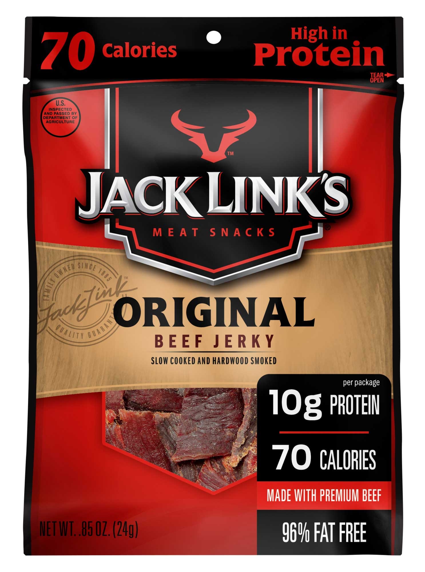 Jack Links Original Beef Jerky, 0.85 Ounce -- 48 per case.