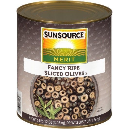 Sunsource Merit Ripe Sliced Olives, 55 Ounce -- 6 per case