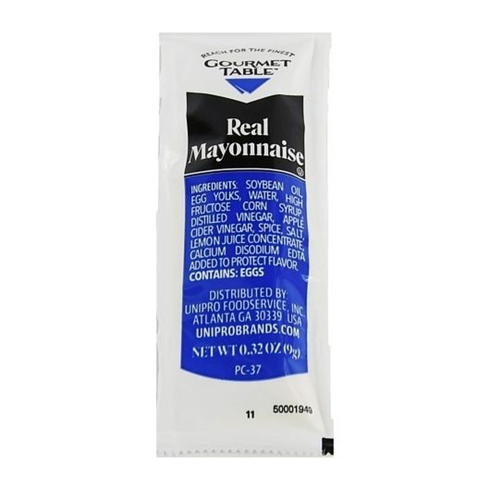 Gourmet Table Real Mayonnaise, 9 Gram Pouch - 200 per case