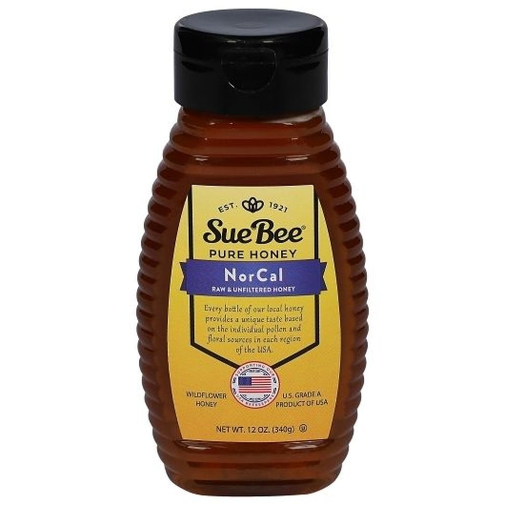 Sue Bee Regional Nor Cal American Grade A Honey, 12 Ounce Bottle -- 6 per case