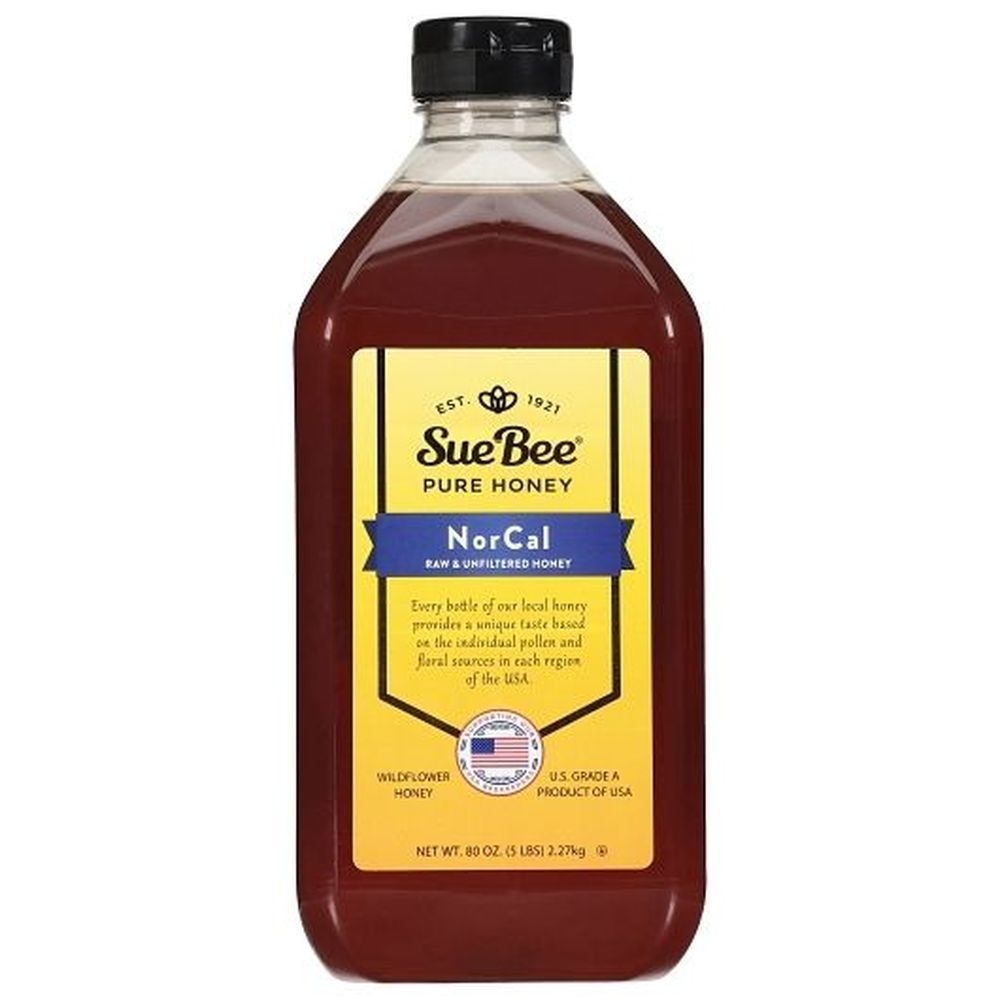 Sue Bee Regional Nor Cal American Grade A Honey, 5 Pound Bottle -- 6 per case