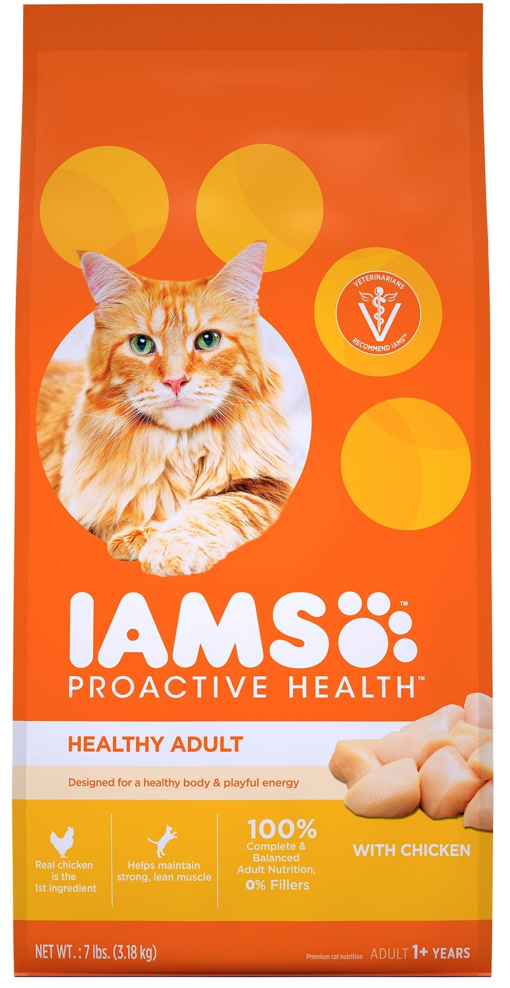 Iams Proactive Health Adult Original Chicken Cat Food, 7 Pound Bag -- 4 per case