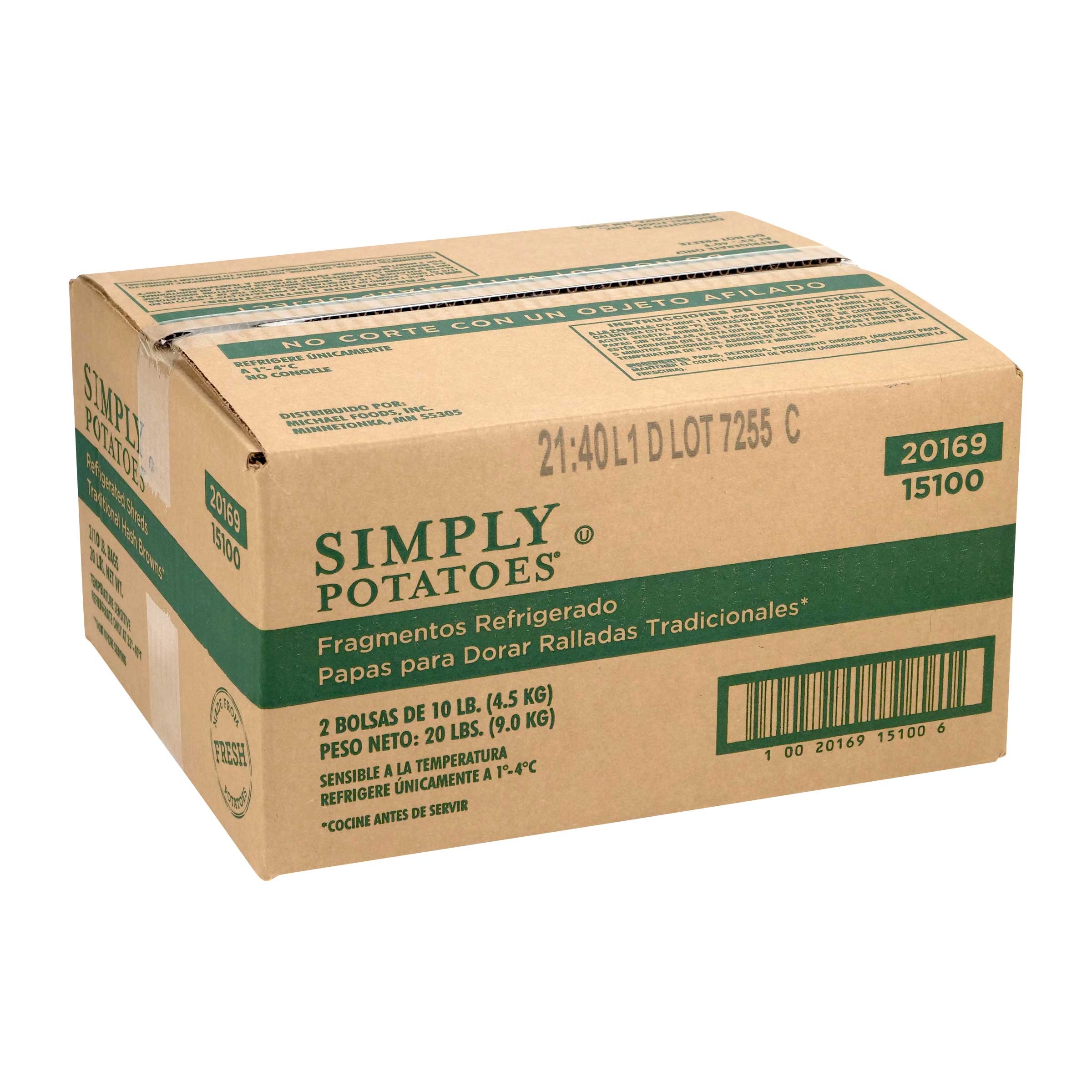 Michael Foods Northern Star Shredded Hash Brown Potato, 10 Pound -- 2 per case.