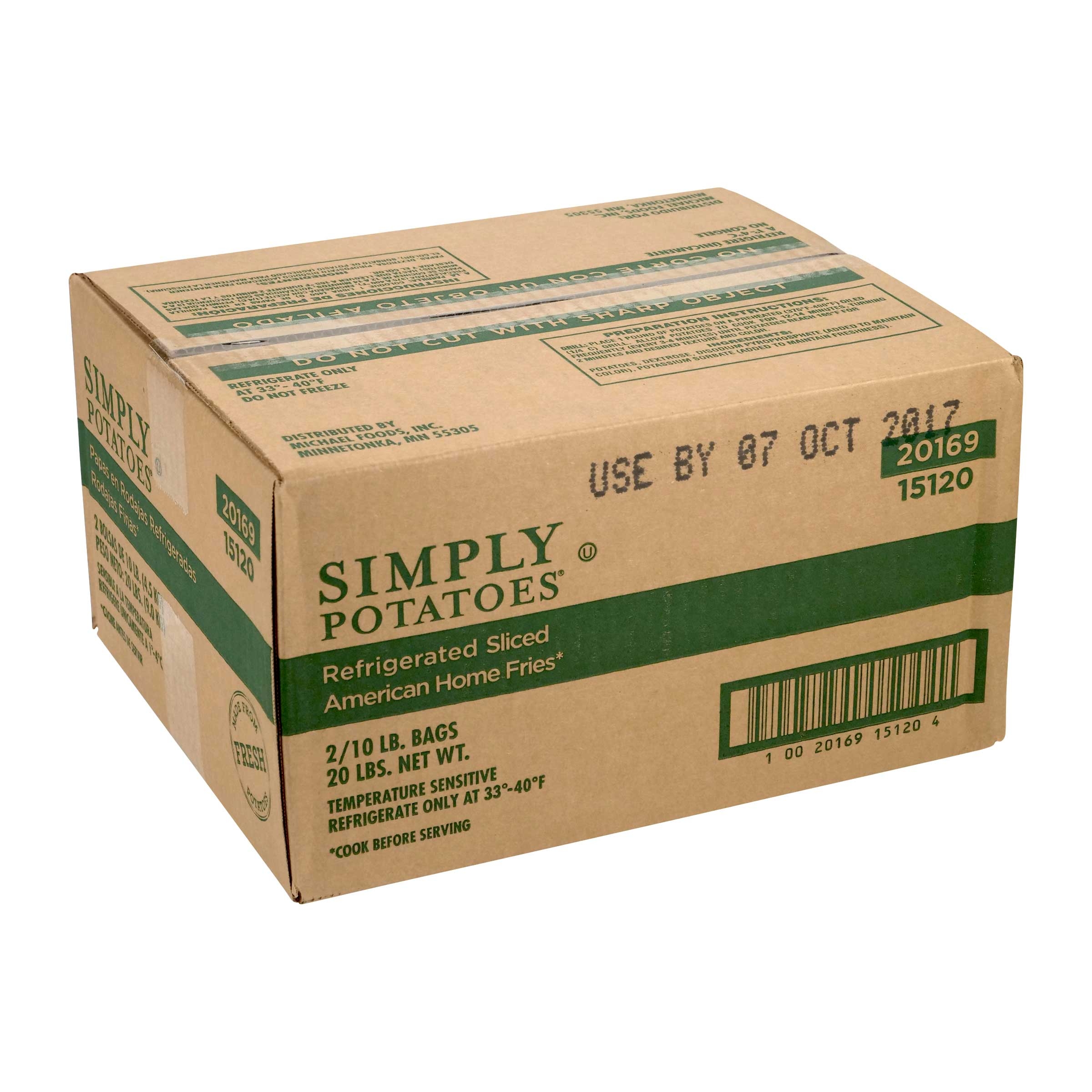 Michael Foods Northern Star American Home Fry - Sliced, 10 Pound -- 2 per case.