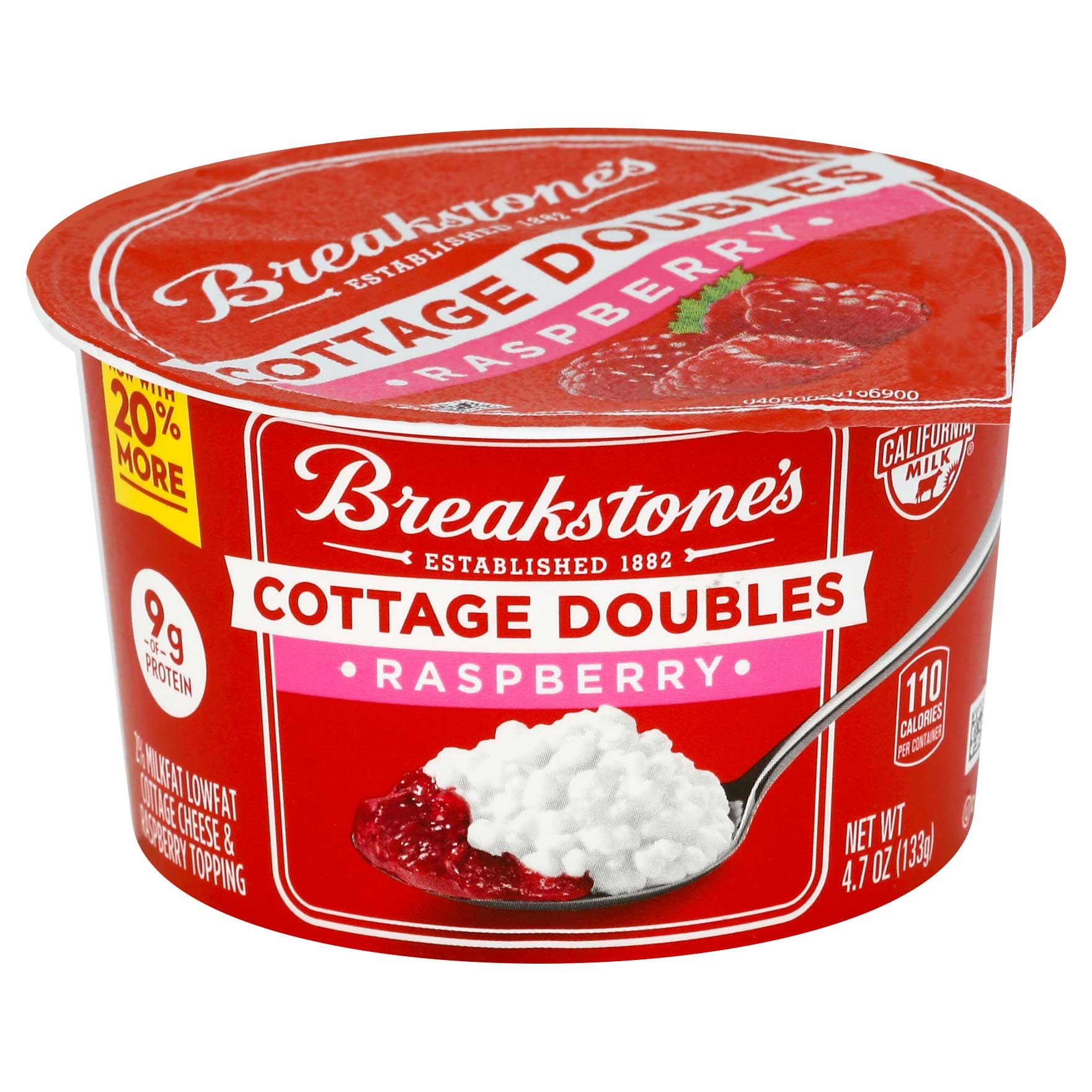 Breakstones Cottage Doubles Raspberry Cottage Cheese, 4.7 Ounce -- 12 per case.