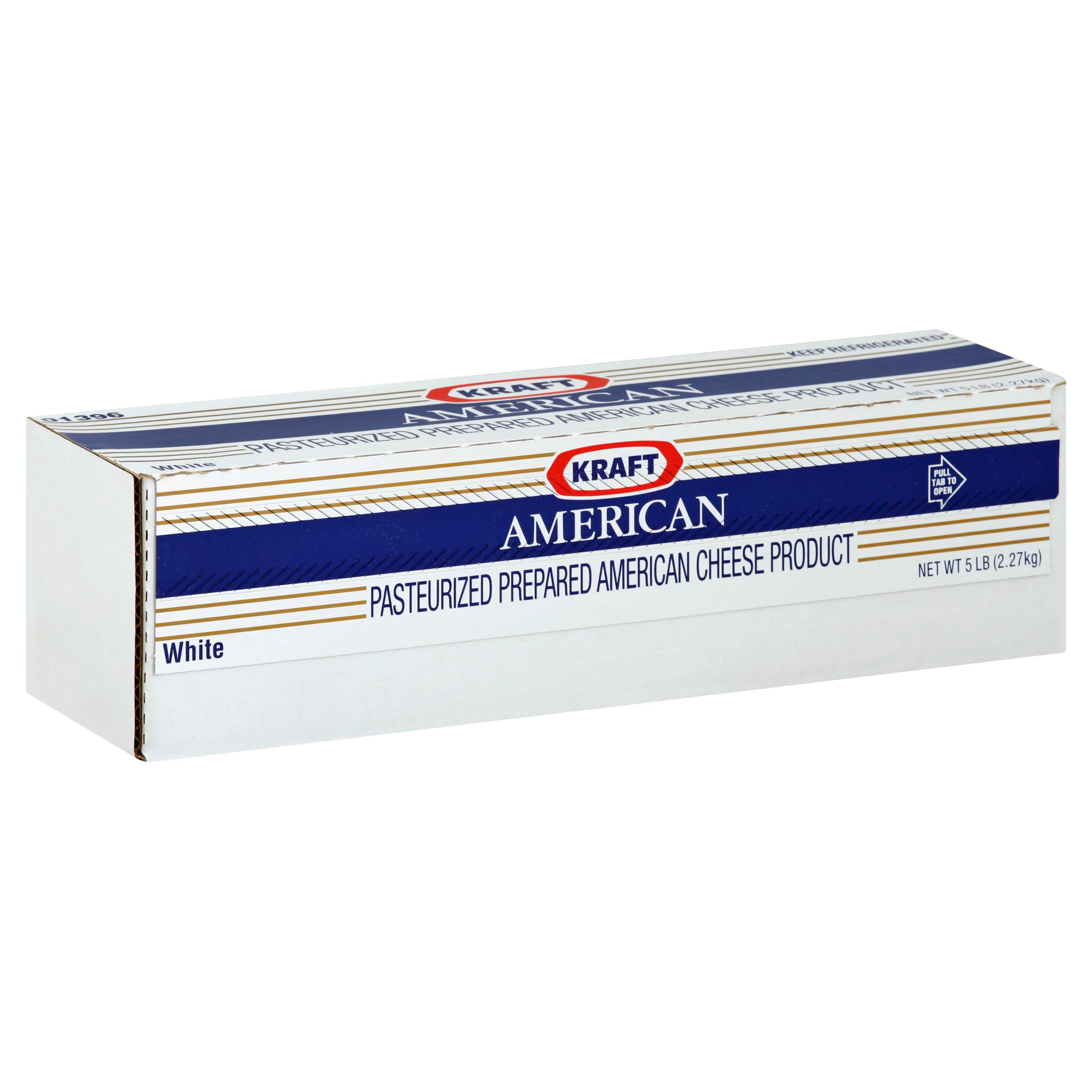Kraft American White Cheese Loaf, 80 Ounce -- 6 per case.