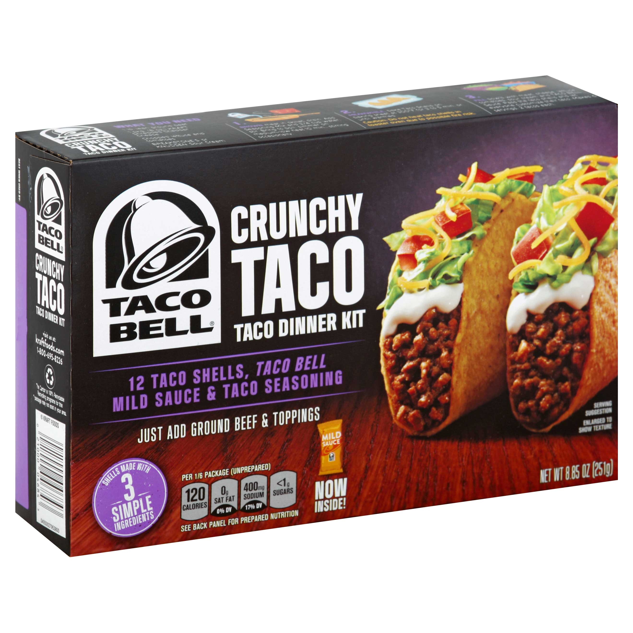Taco Bell Crunchy Taco Dinner Kit, 8.85 Ounce -- 12 per case.