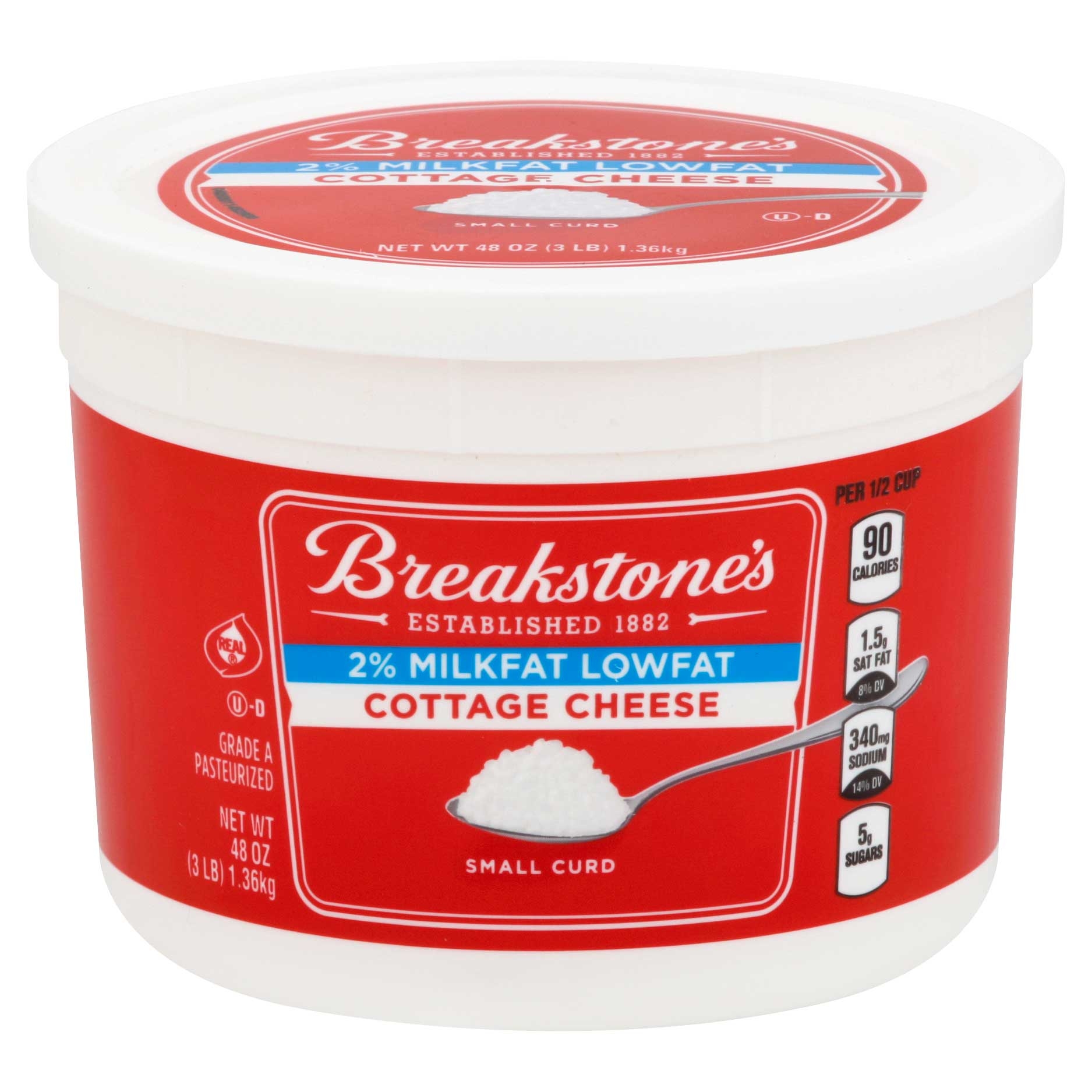 Breakstones Small Curd Cottage Cheese, 3 Pound -- 8 per case.