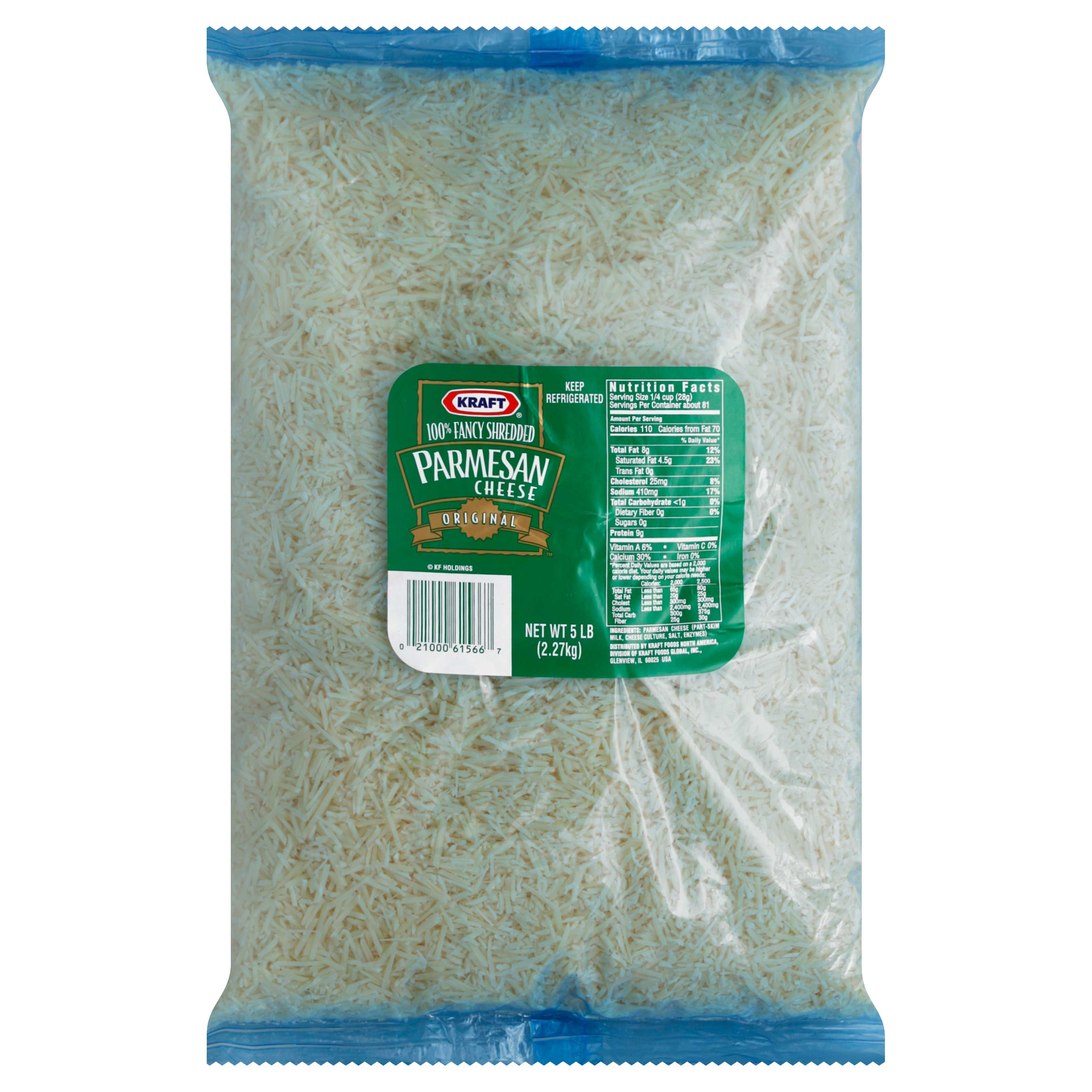 Kraft Shredded Fresh Parmesan Cheese, 5 Pound.